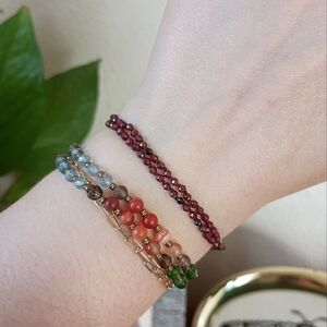 14k Gold Filled Garnet Bracelet